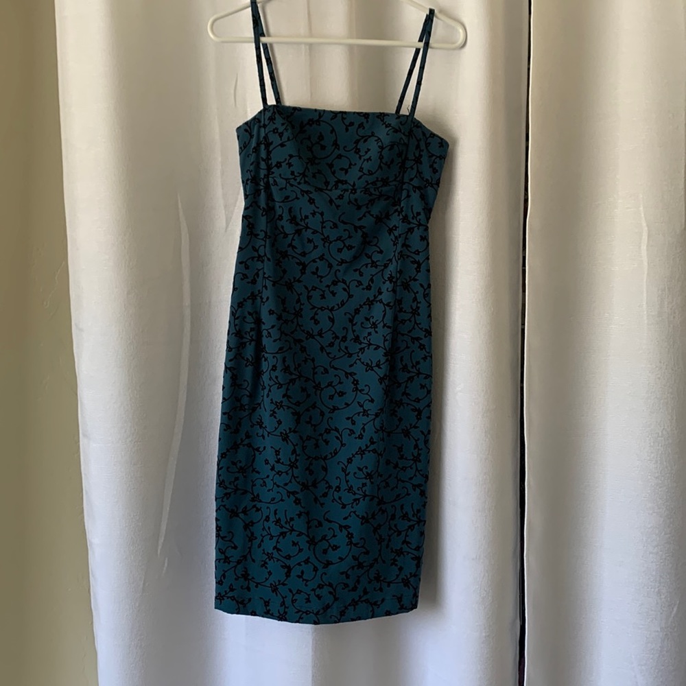 Teal party dress with 90’s/Y2K vibes